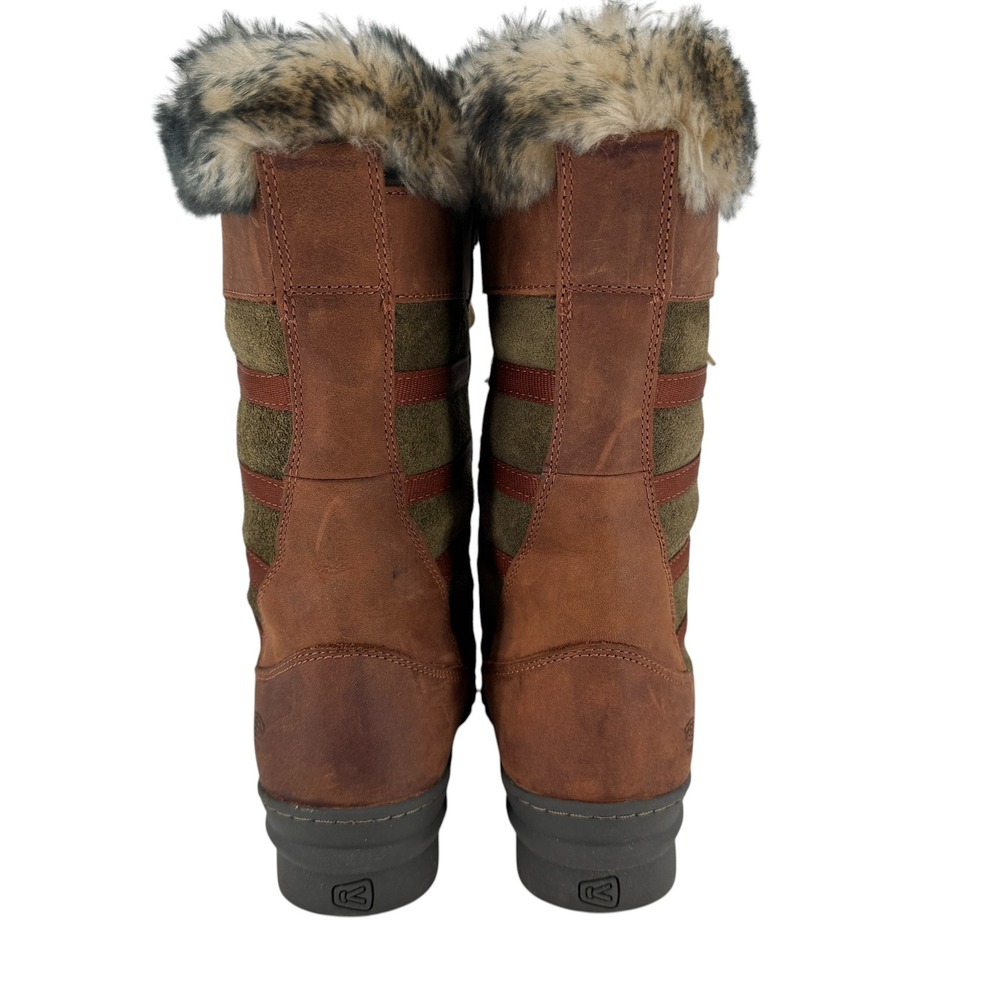 KEEN Wapato Tall Winter Snow Boots Women 8 Waterproof Leather Faux Fur Insulated - Picture 5 of 12
